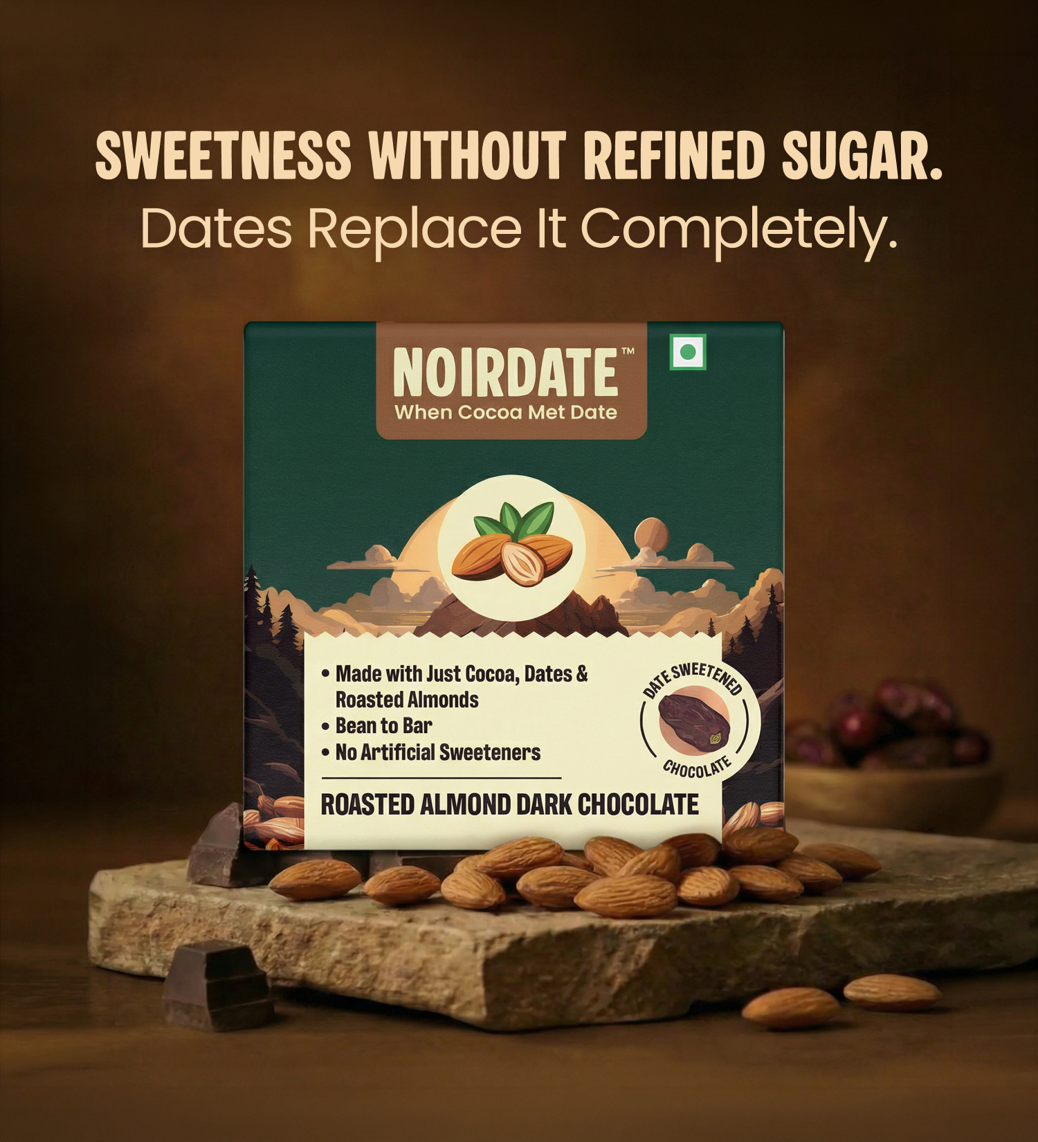 Roasted Almond Dark Chocolate 15g | Pack Of 1