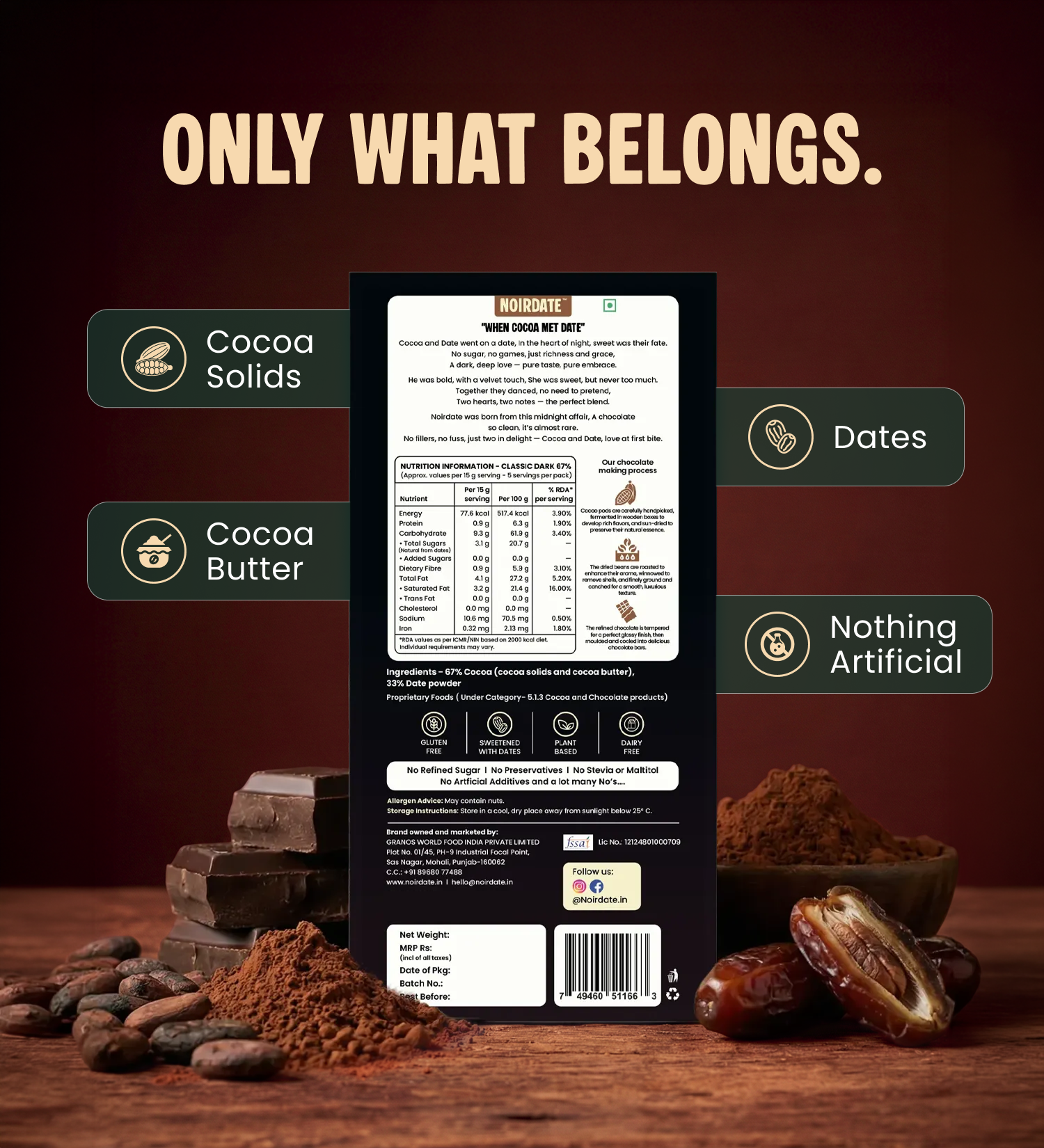 67% Classic Dark Chocolate 75g | Pack Of 1