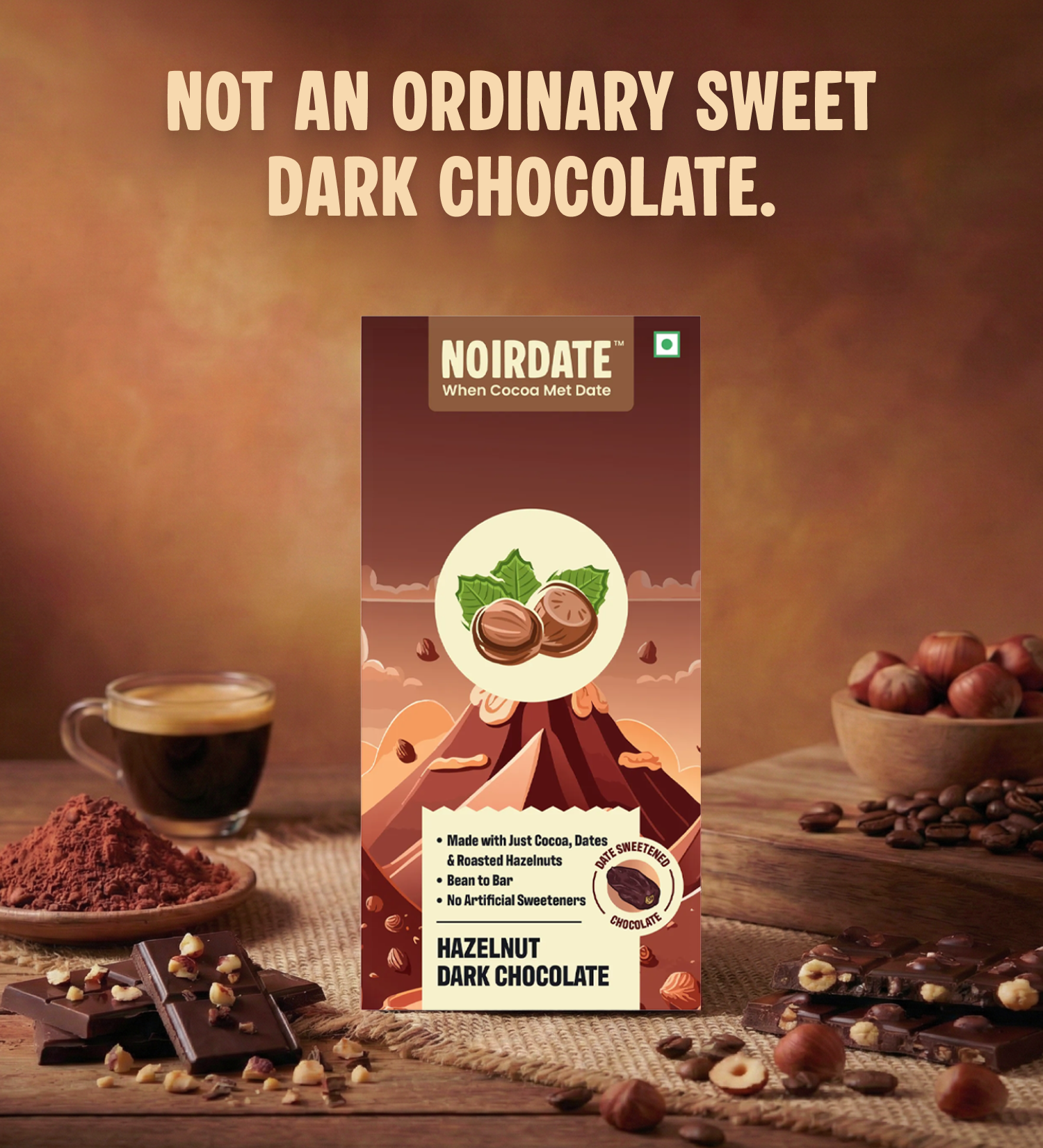 Roasted Hazelnut Dark Chocolate 75g | Pack Of 1