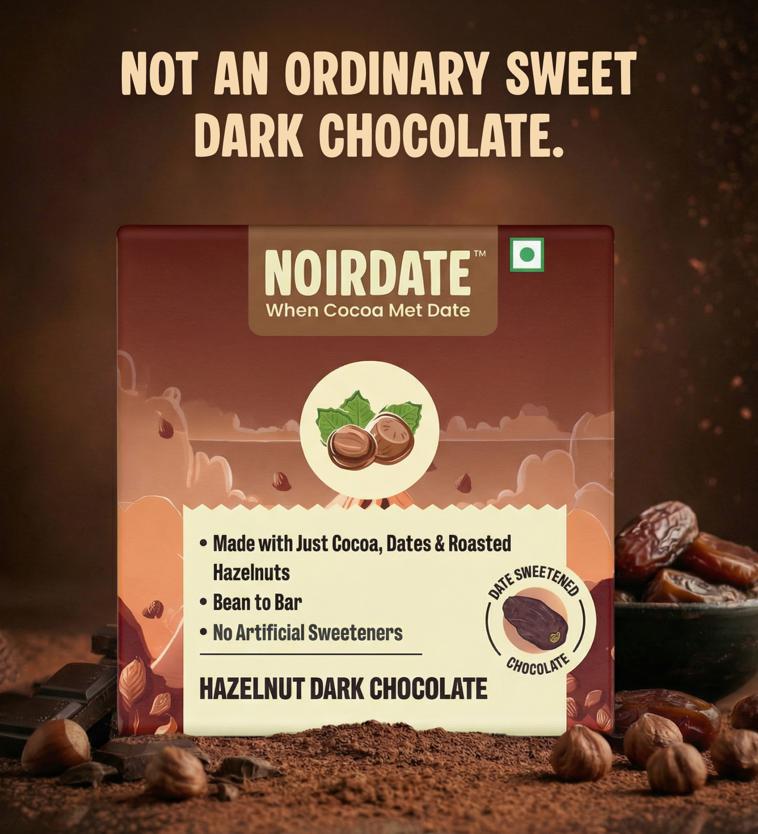 Roasted Hazelnut Dark Chocolate 15g | Pack Of 10