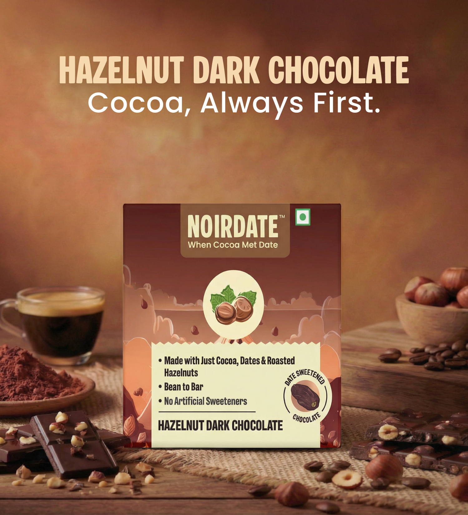 Roasted Hazelnut Dark Chocolate 15g | Pack Of 1