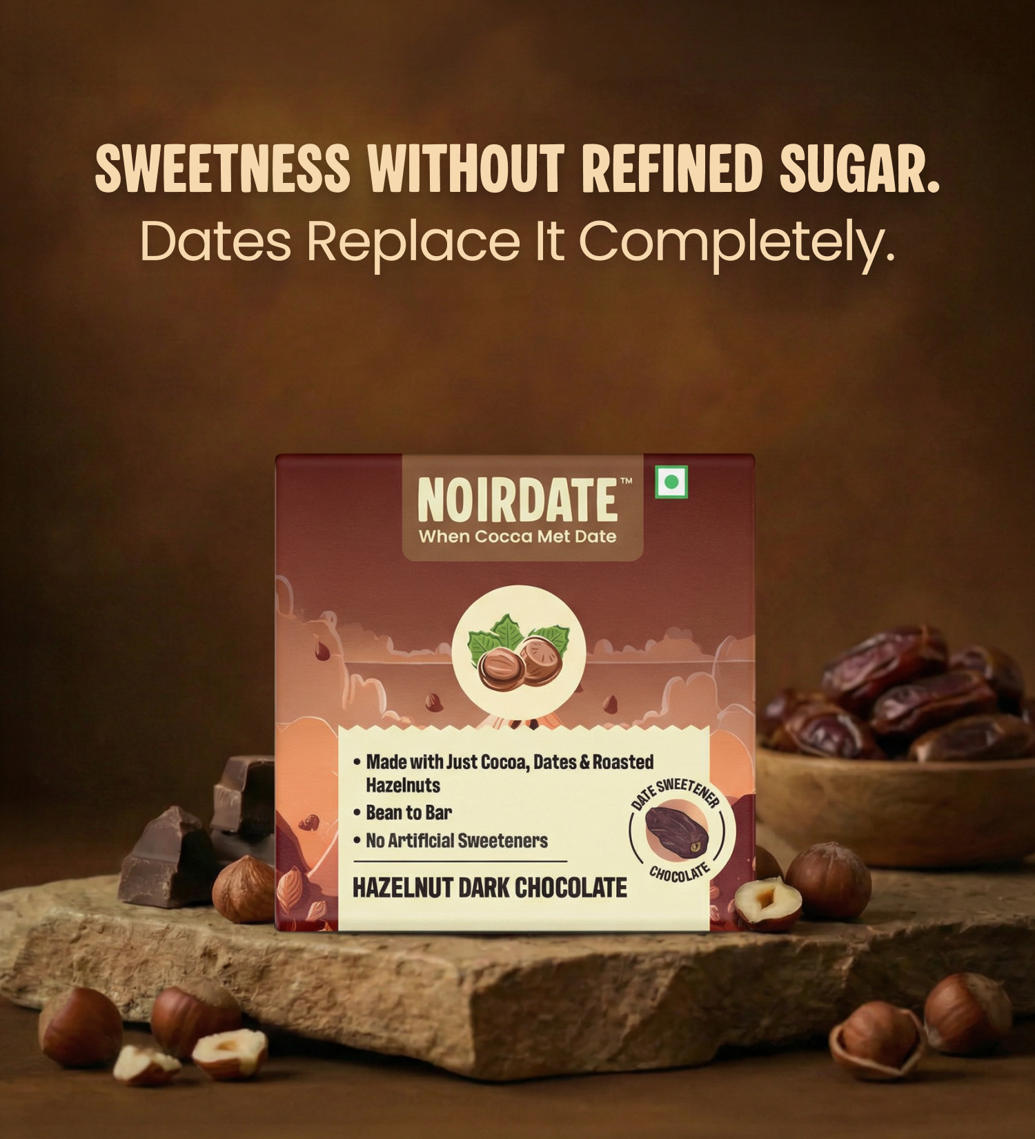 Roasted Hazelnut Dark Chocolate 15g | Pack Of 10