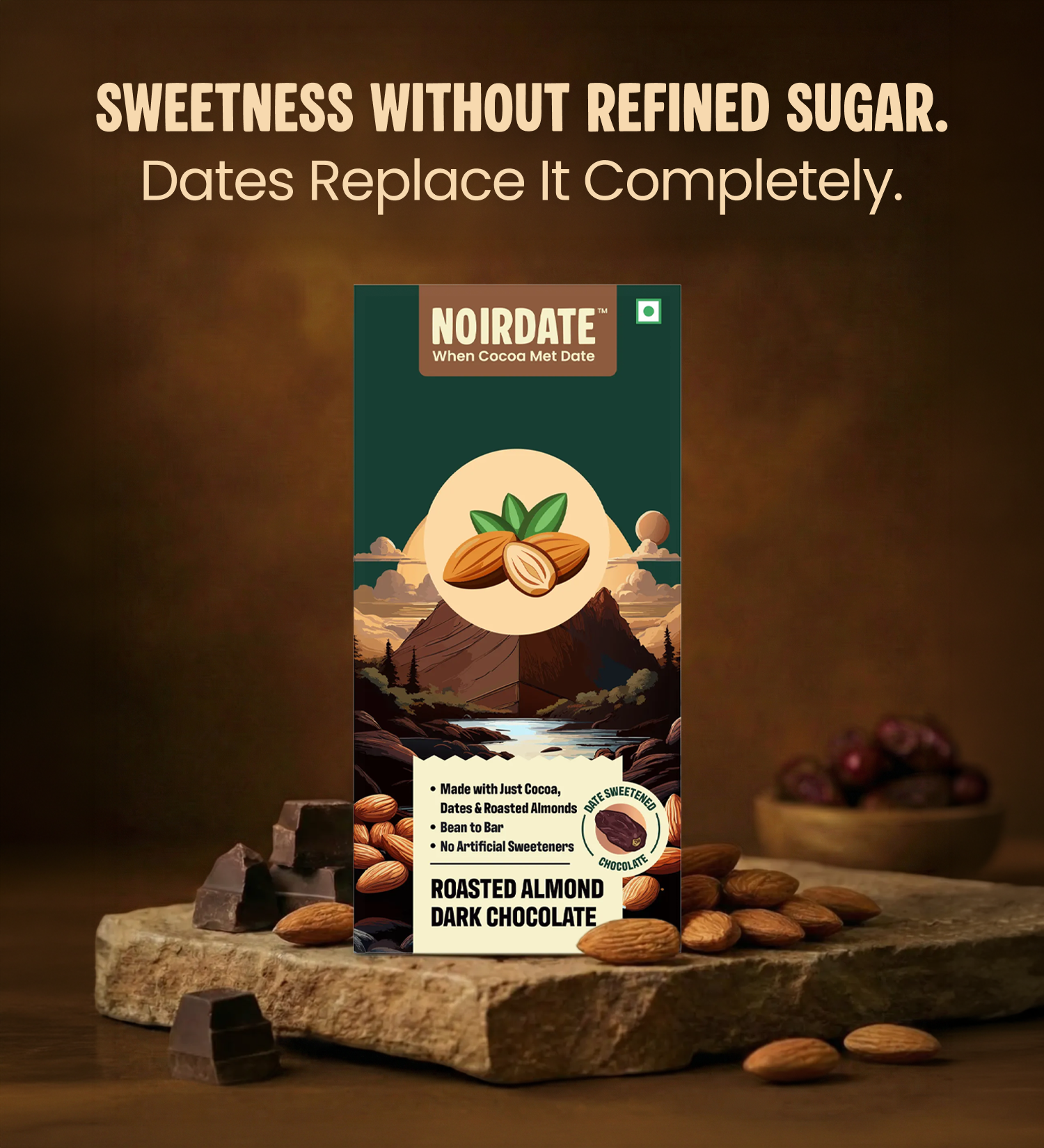 Roasted Almond Dark Chocolate 75g | Pack Of 1