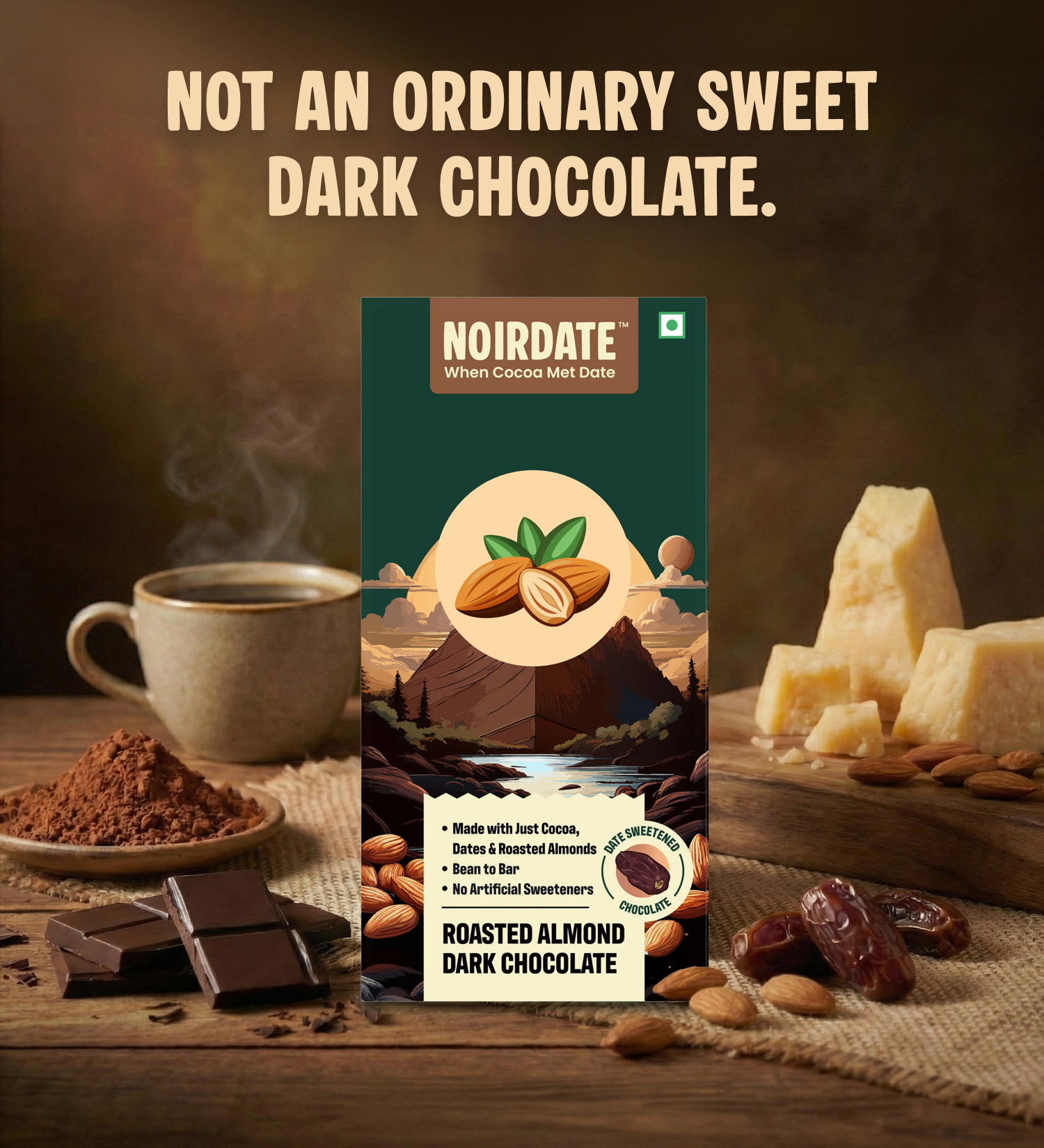 Roasted Almond Dark Chocolate 75g | Pack Of 1