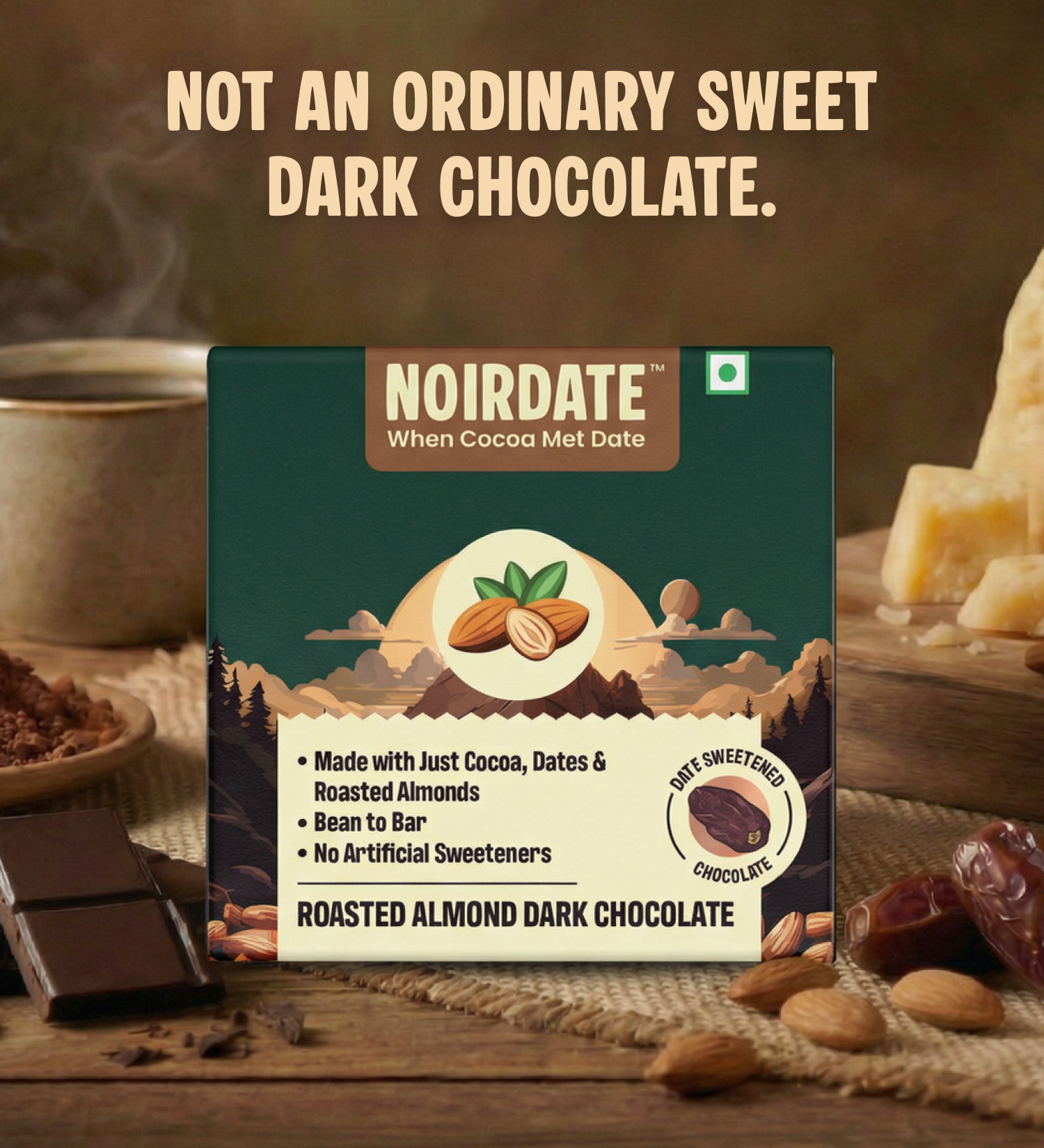 Roasted Almond Dark Chocolate 15g | Pack Of 1