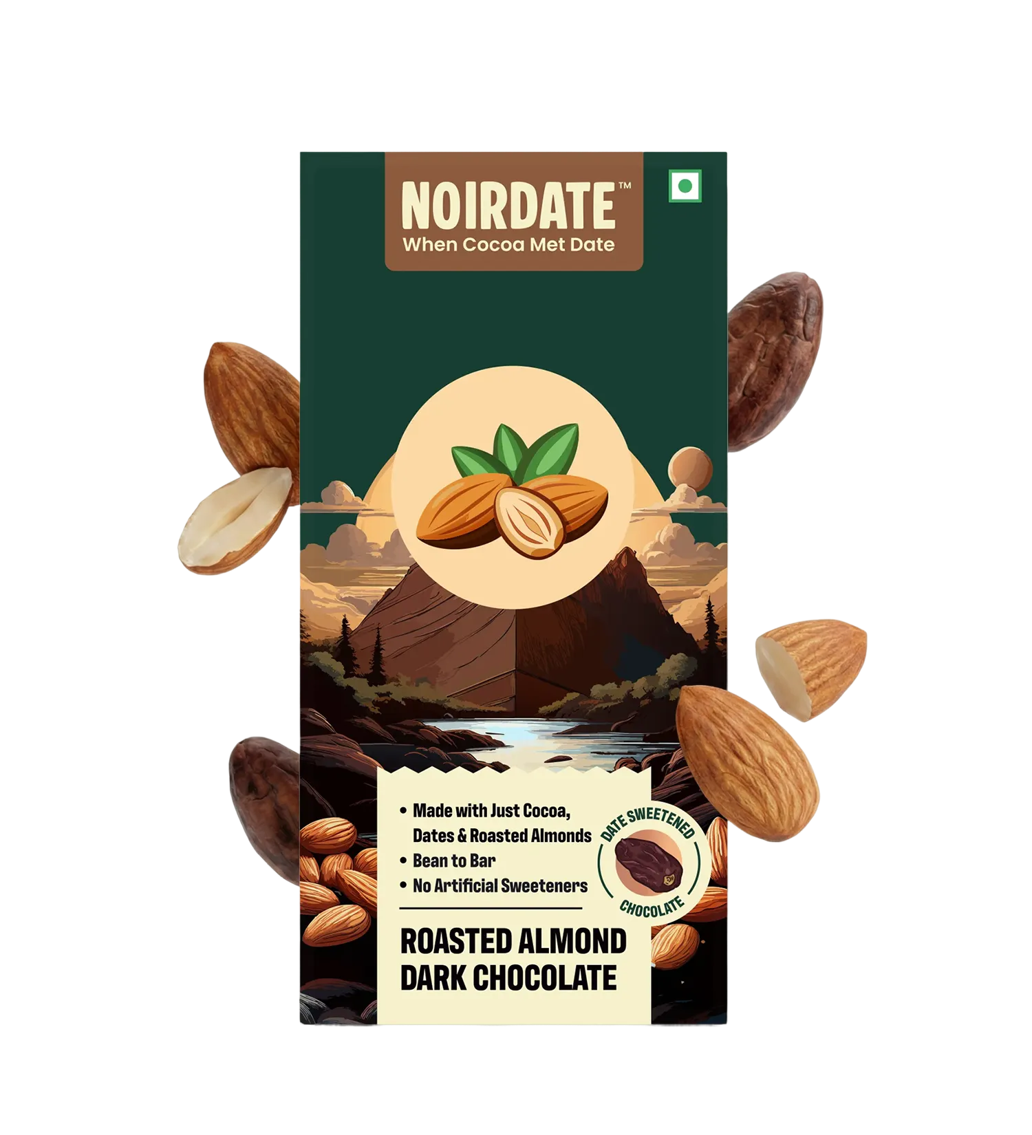 Roasted Almond Dark Chocolate 75g | Pack Of 1