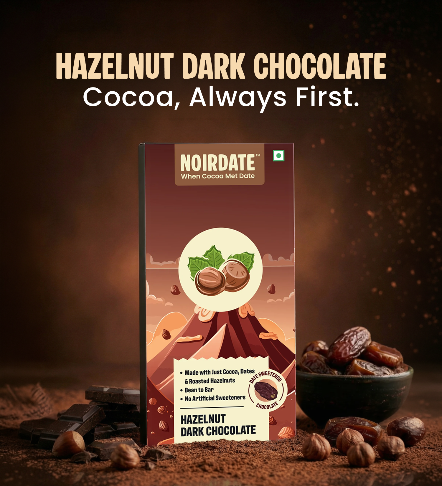 Roasted Hazelnut Dark Chocolate 75g | Pack Of 1