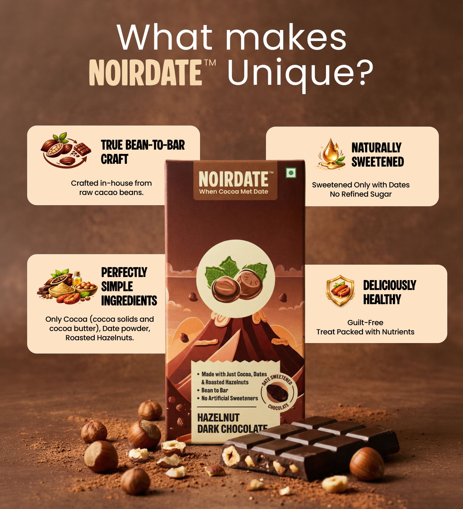 Roasted Hazelnut Dark Chocolate 75g | Pack Of 1