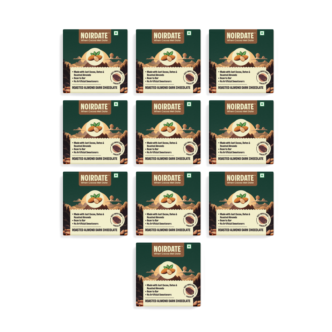 Roasted Almond Dark Chocolate 15g | Pack Of 10